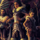 Crop of the cover for Dragonlance: Dragons of Deceit, featuring the main character Destina Rosethorn and her adventuring party.